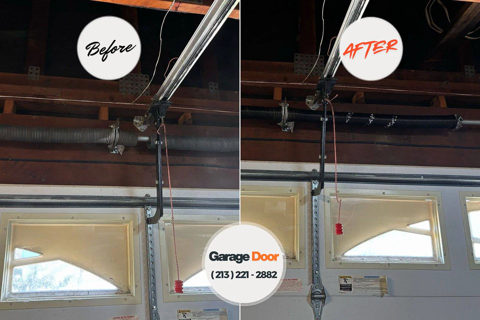 Before and after: garage door repair Schoeneck, PA